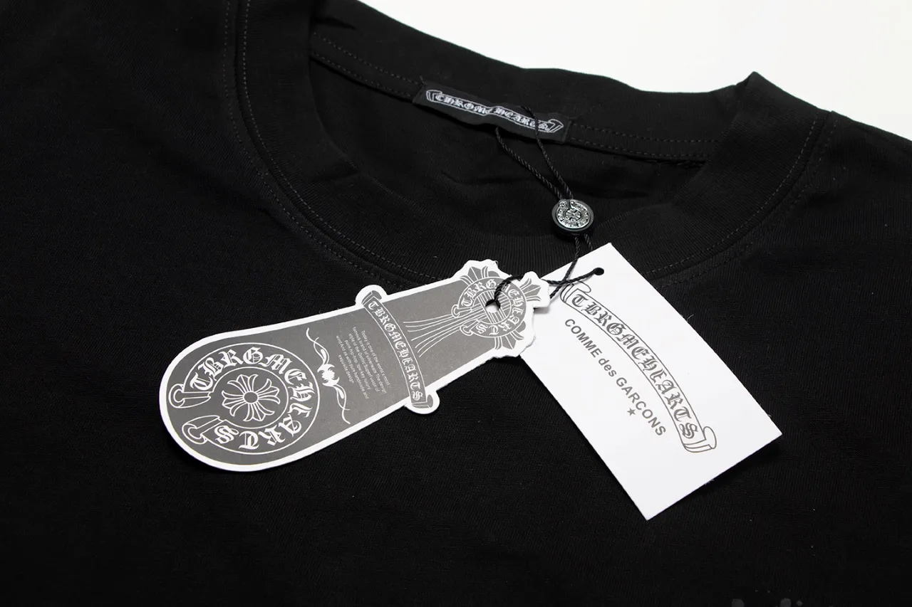 P170 Chrome Hearts Chrome Hearts Inkjet Gypsophila Hot Diamond Sanskrit Short Sleeves Size: SMLXL Color: Black White